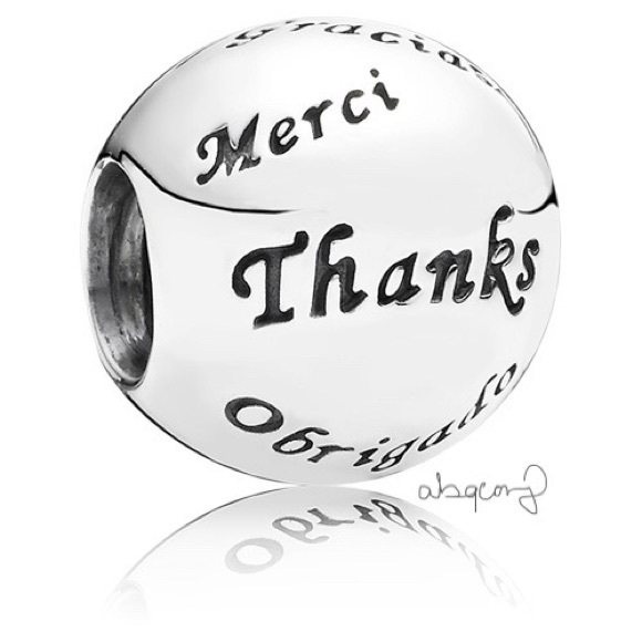 EUC Pandora 791276 Sterling Silver Many Thanks Charm - Picture 1 of 10